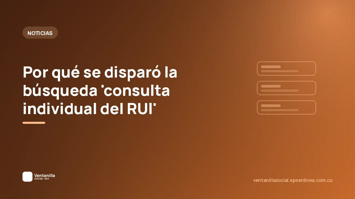 Ilustración de referencia, no es una captura oficial en vivo del portal — Por qué se disparó la búsqueda 'consulta individual del RUI'